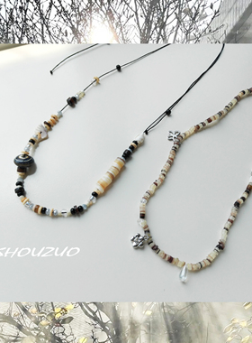 提子手作原创贝壳细绳可调节项链