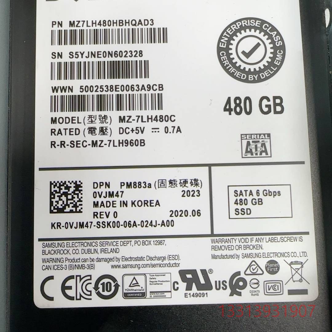 DELL EMC 0VJM47 480G 2.5 MZ-7K议价 维修!!!