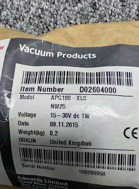 Edwa APG100-XLC NW25 D02604议价 维修！！！