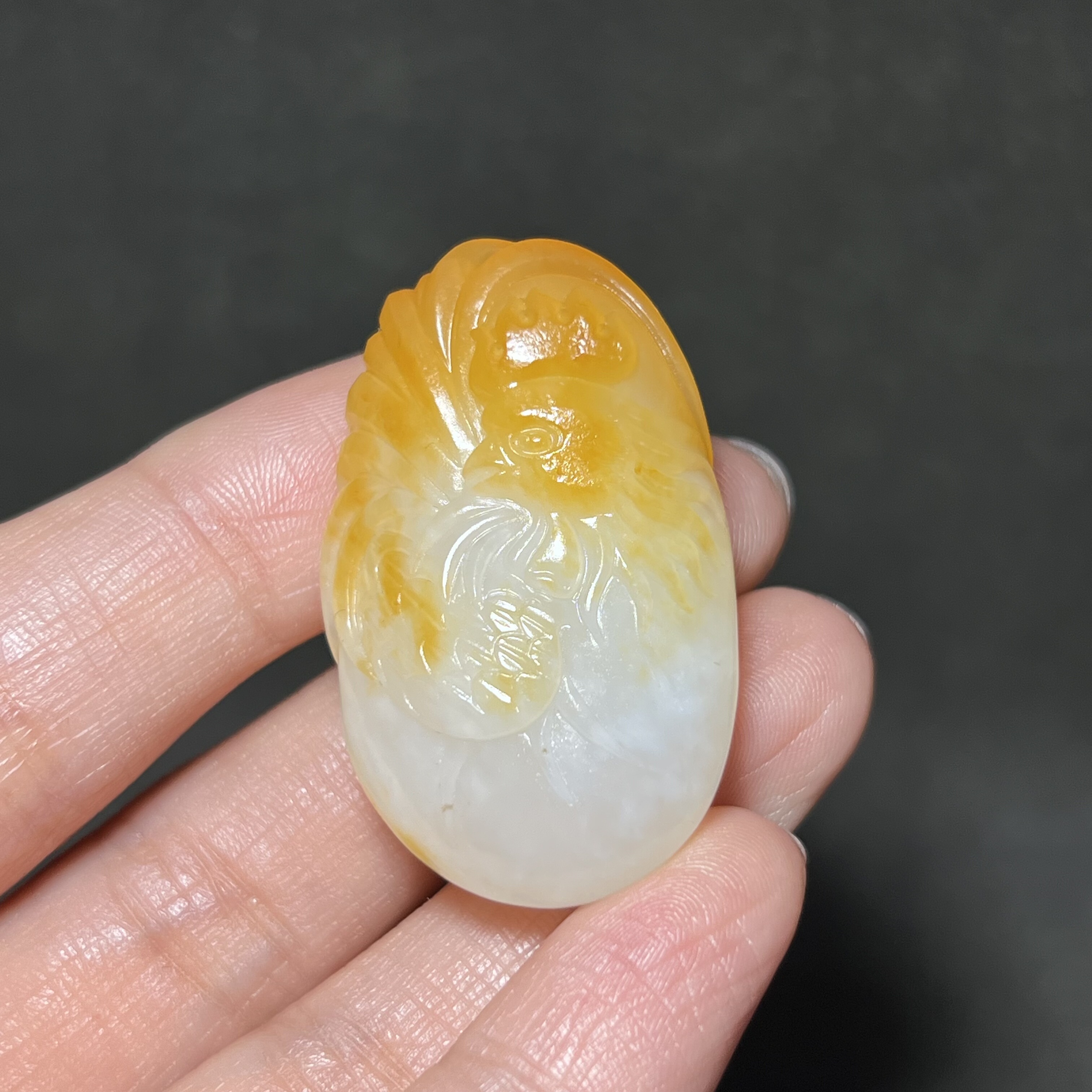 新疆和田玉白玉籽料生肖鸡独籽吊坠苏工精品男女款玉器挂件玉佩