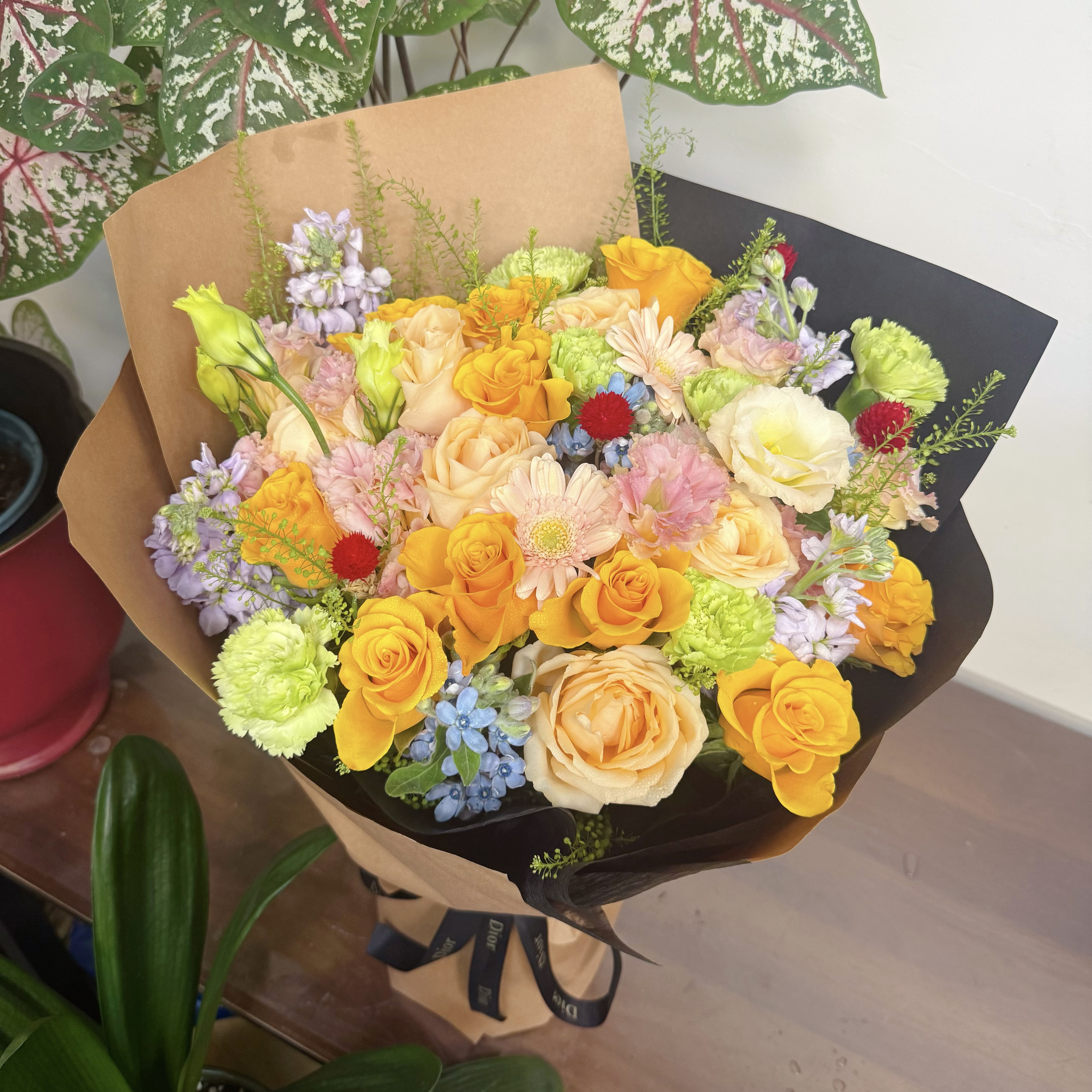 橙色玫瑰辉煌玫瑰花束生日鲜花约鲜花速递(同城)