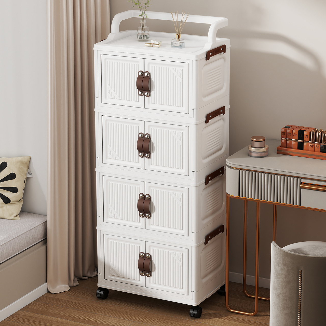 折叠式家用小推车收纳柜