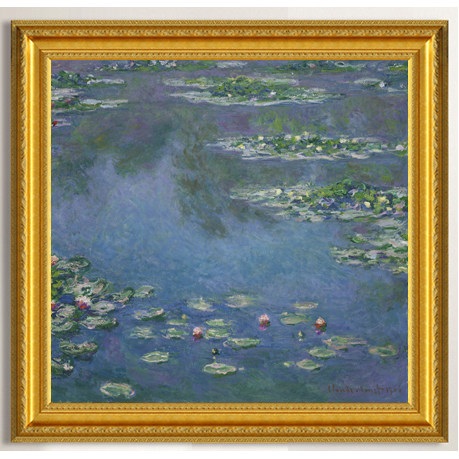 莫奈睡莲油画客厅挂画装饰画卧室餐酒店厅横幅非手绘作品世界名画