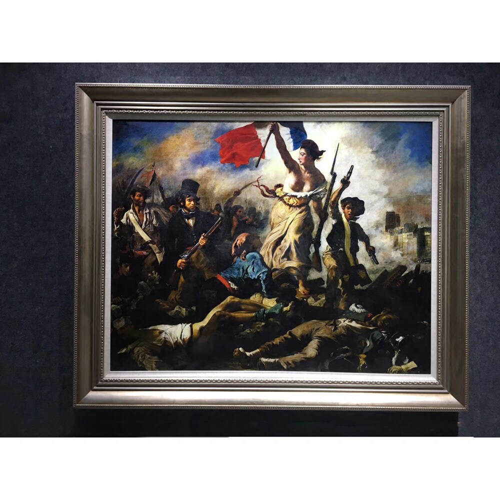 油画客厅餐厅玄关挂画装饰画壁画欧式非手绘世界名画自由引导人民