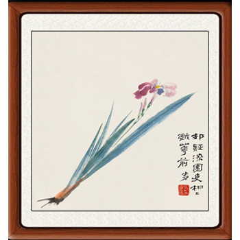 国画字画山水画装饰画真迹卧室客厅非手绘仿古张大千剑兰花赠装裱