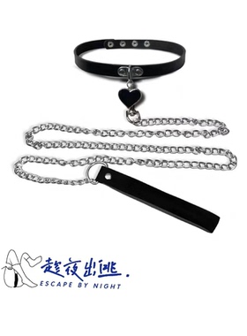 我把自己交给你 质感爱心吊坠皮质软妹项圈百搭个性配饰 趁夜出逃