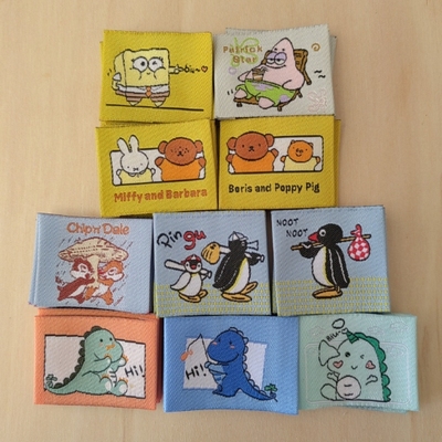 服装横领标订做衣服商标定做织唛布标水洗标现货卡通标签3X3.5CM