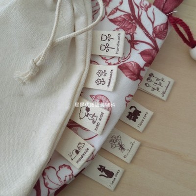 服装折叠领标订做衣服商标定做印唛布标logo水洗标现货棉带标签