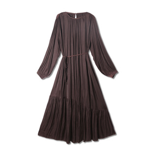 连衣裙B6185 韩系百搭显瘦气质圆领长袖 EC2025春季 新款