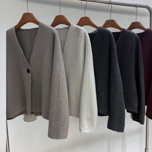 厚款 GD9902 毛呢外套V领拼接直下摆冬季