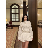 刺绣白色短裤 拉拉家芭蕾风法式 重工刺绣白色衬衫 GBMQ68134