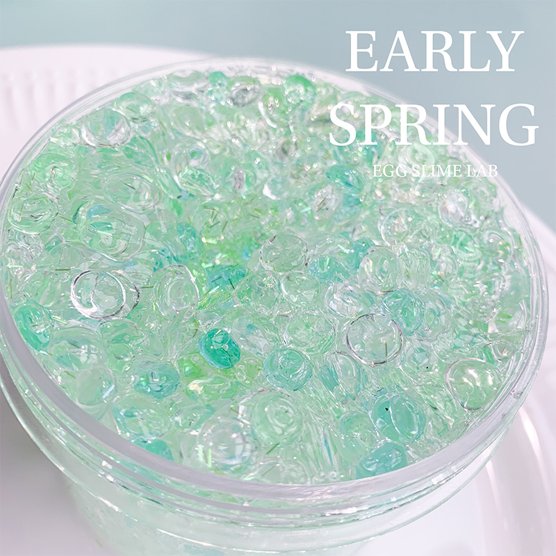 早春的嫩豌豆 超清新复活款 扁珠泥鱼缸珠填充物蛋蛋史莱姆高颜值
