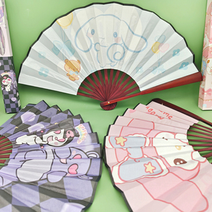 三丽鸥新款8寸折扇创意卡通可爱ins高颜值小清新库洛米美乐蒂玉桂