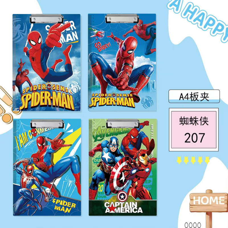 卡通A4板夹蜘蛛侠史迪仔拉布布蜡笔小新大学之约文件夹试卷夹资料