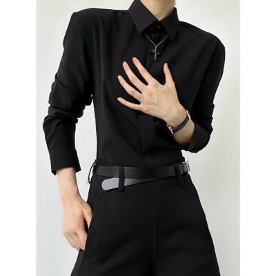 ASAE高级感黑色白色衬衫