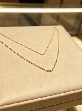 5G新款黄金色重工肖邦链新中式盒子万能项链高质量保色送爱人