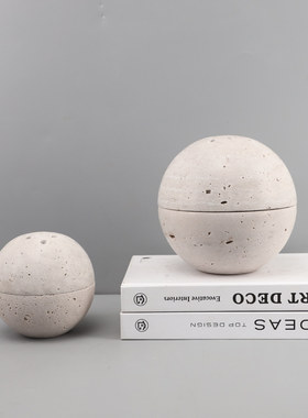 北欧创意简约洞石香薰炉办公室书房餐厅客厅卧室玄关茶几家居摆件