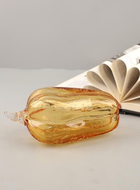 现简约个性琉璃黄色太空椒桌面摆件客厅卧室玄关酒店家居装饰品