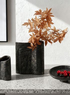 美式做旧斑驳花器花瓶果盘搭配组合摆件样板房电视柜茶几套装饰品