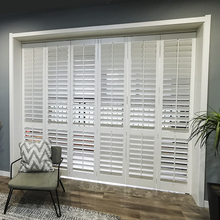 厂家直销网红圣德科品牌白色实木折叠百叶窗折叠门活动百叶隔断门