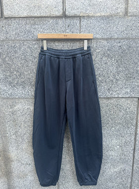 灌男 2024冬季600克重纯棉束脚卫裤男士日系加厚针织长裤术50418