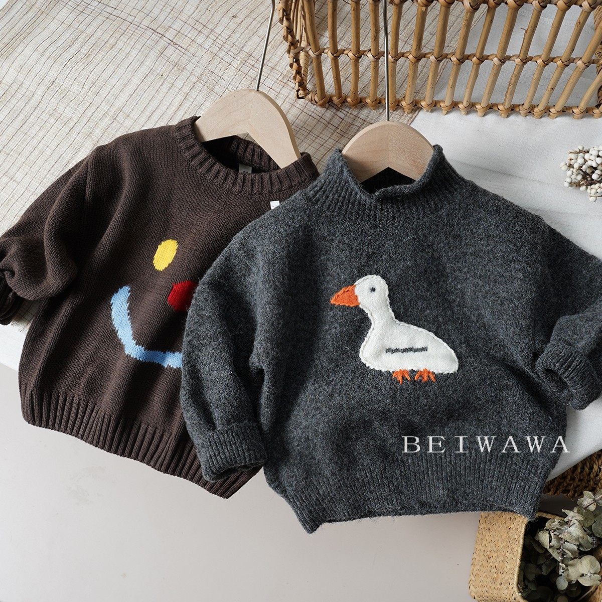 软软的~小童宝宝半高领毛线打底衫 男女童高级灰手工大鹅长袖毛衣,童装/婴儿装/亲子装,毛衣/针织衫,淘宝优惠券,粉丝福利购,淘宝优惠卷