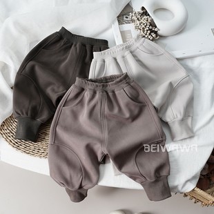 原创新品~秋款韩版儿童纯棉休闲哈伦单裤 男女宝宝宽松飞鼠长裤子