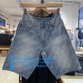 正品 0031 A8461 Levis李维斯2025中腰468宽松水洗印花男士 牛仔短裤