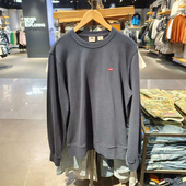 正品 0001 卫衣35909 Levis李维斯2025年深蓝纯棉圆领LOGO刺绣 男士