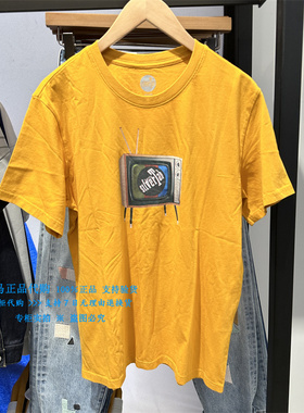 正品Levis李维斯2024年新黄色纯棉圆领印花男士短袖T恤16143-1586