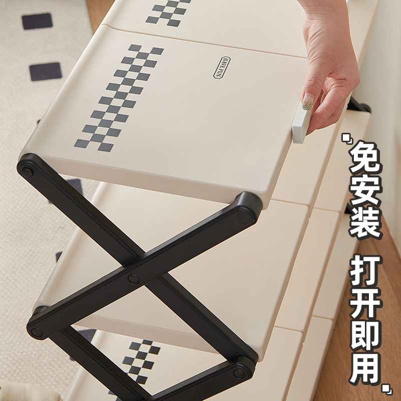 鞋架子家用门口多层简易鞋子收纳神器便携折叠鞋柜网红奶油风鞋架