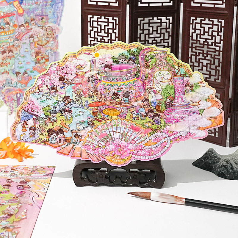 古风彩瓷场景拼贴贴纸微缩场景解压儿童手工超大版拼图瓷器小贴画,文具电教/文化用品/商务用品,贴纸/立体贴纸,淘宝优惠券,粉丝福利购,淘宝优惠卷