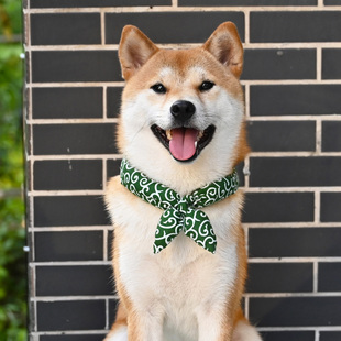 芮柴和风唐草纹樱花宠物猫狗狗泰迪柴犬柠檬巾围巾脖圈蝴蝶结配饰