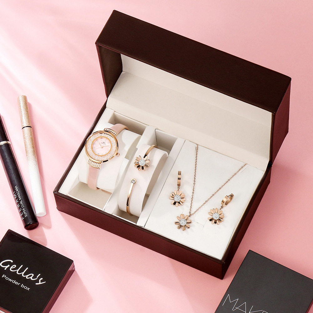 手表套装women watch bracelet necklace set lady gift jewelry