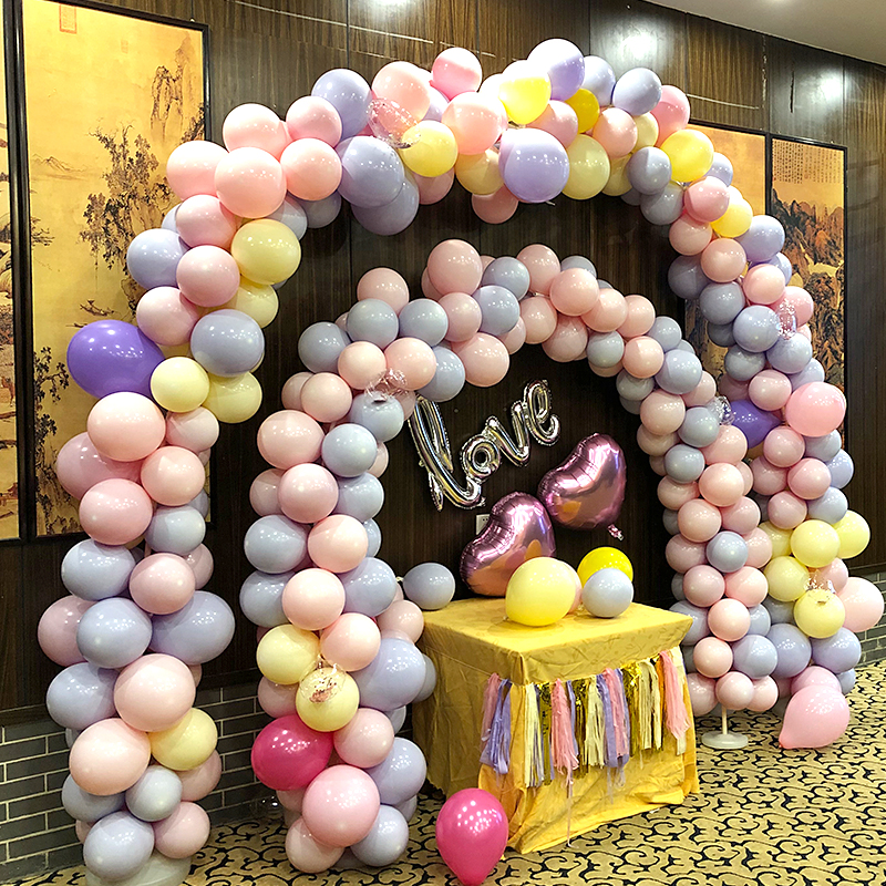 马卡龙气球拱门结婚婚礼婚房布置周岁百生日派对开店周年庆装饰品