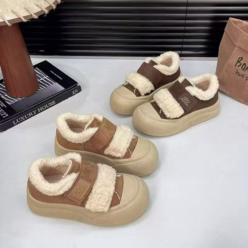 LL2811冬季新款真皮休闲魔术贴厚底勃肯休闲鞋