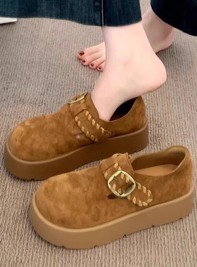 XY8328高定厚底手工编织边扣勃肯鞋