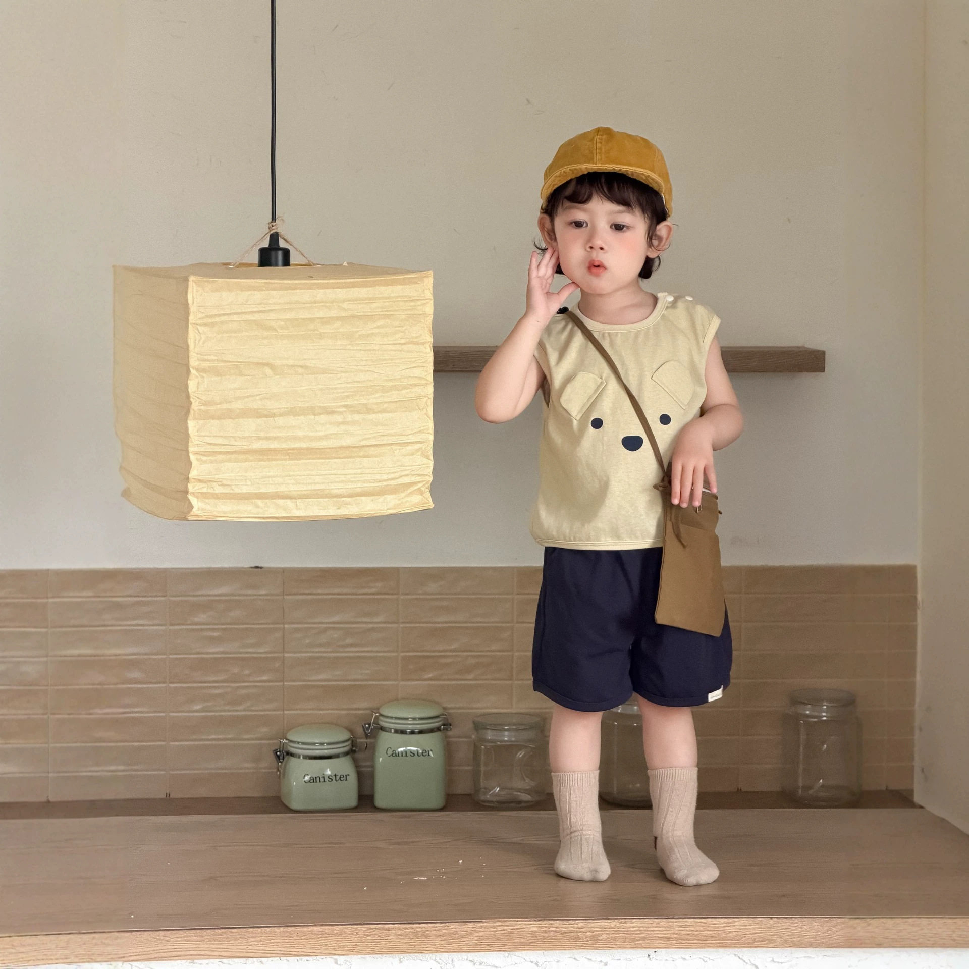 宝宝夏装夏季薄款儿童小熊套装2026新款韩版童装男童短袖短裤套装