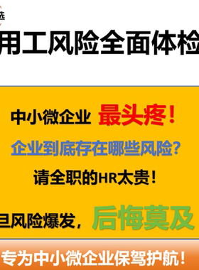 小微企业用工风险体检定制+赠送一年咨询服务