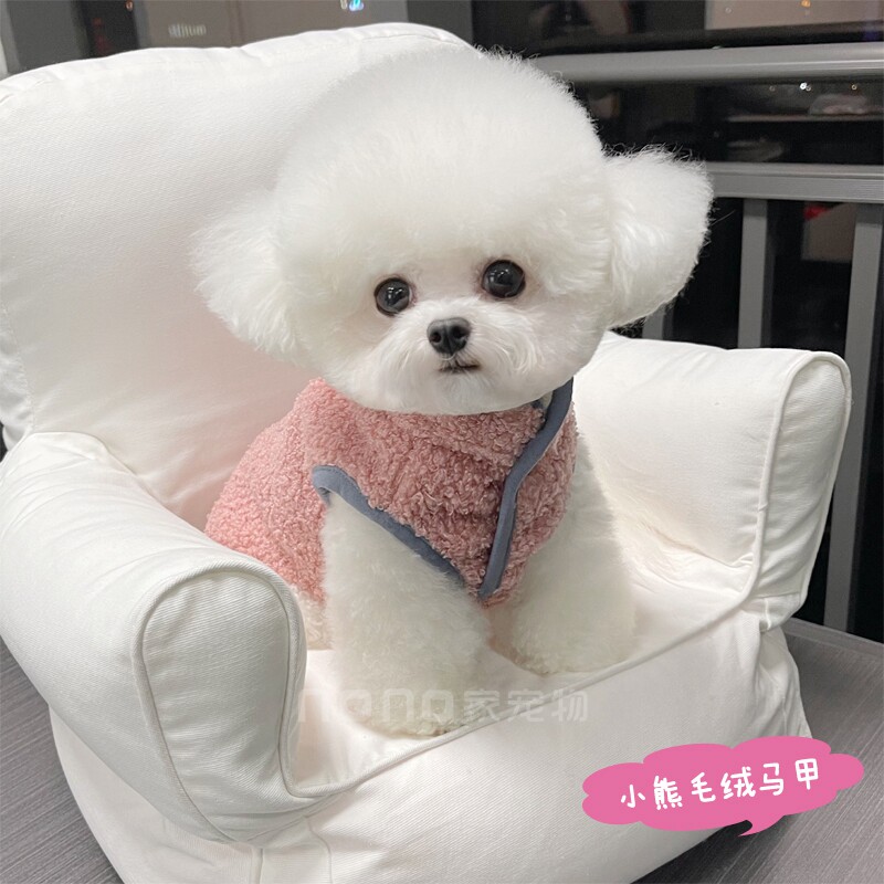 宠物狗狗衣服秋冬新款可爱小熊摇粒绒保暖马甲背心小型犬比熊泰迪