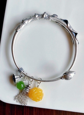 原创设计风蜜蜡流苏碧玉手饰品