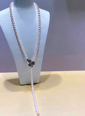 单圈长款时尚达人贝珠项链饰品