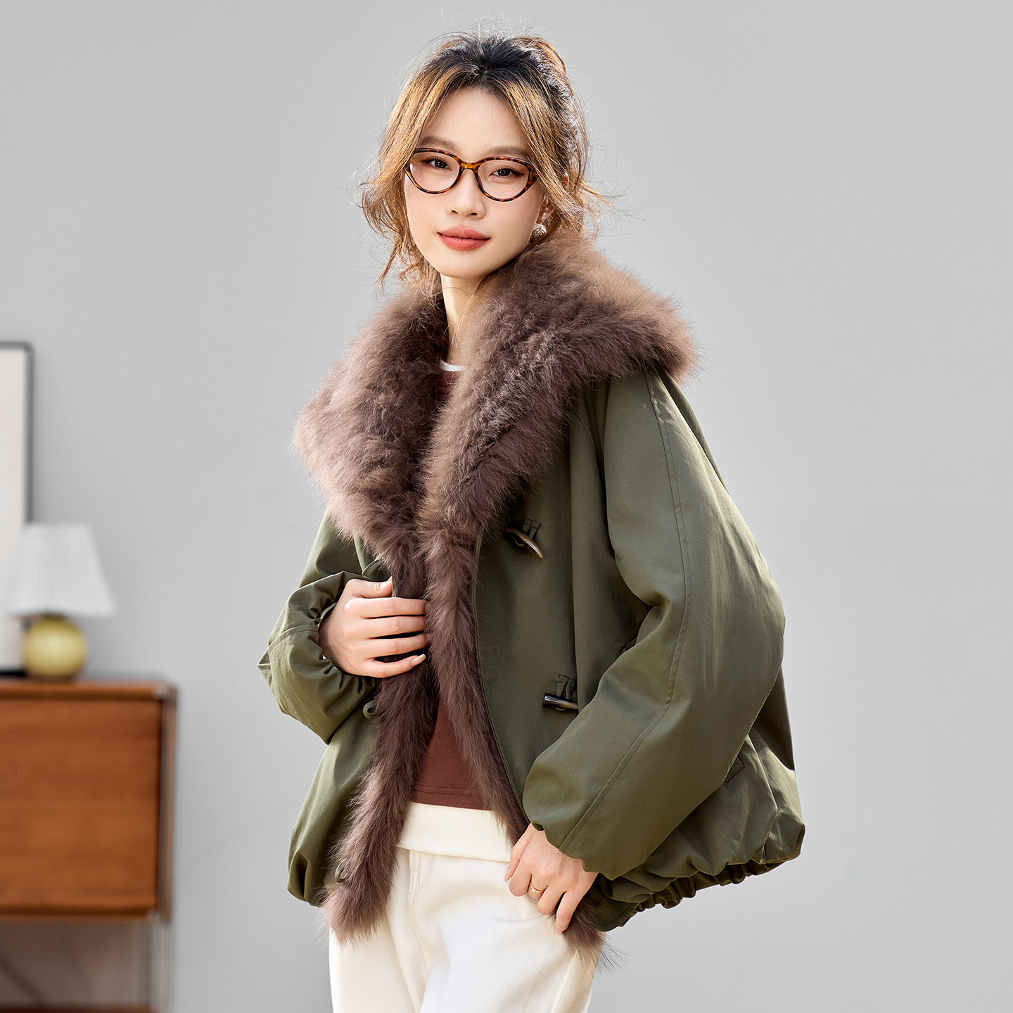 MIUCO狐狸毛皮草鸭绒内胆派克服女可拆卸大毛领短款外套羽绒服冬,女装/女士精品,羽绒服,淘宝优惠券,粉丝福利购,淘宝优惠卷