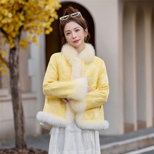 新中式国风提花白鸭绒羽绒服