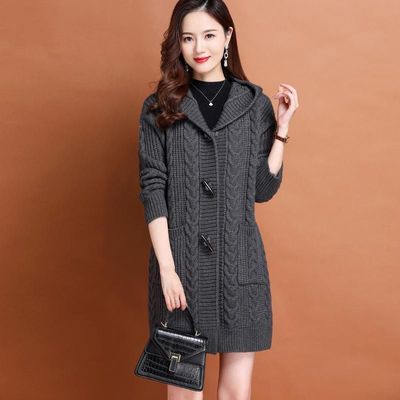 连帽中长款外套女秋冬加厚休闲