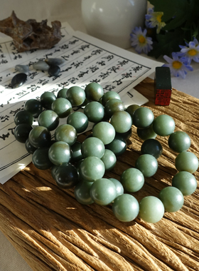 手链手串佛珠16和田玉沙枣青籽料