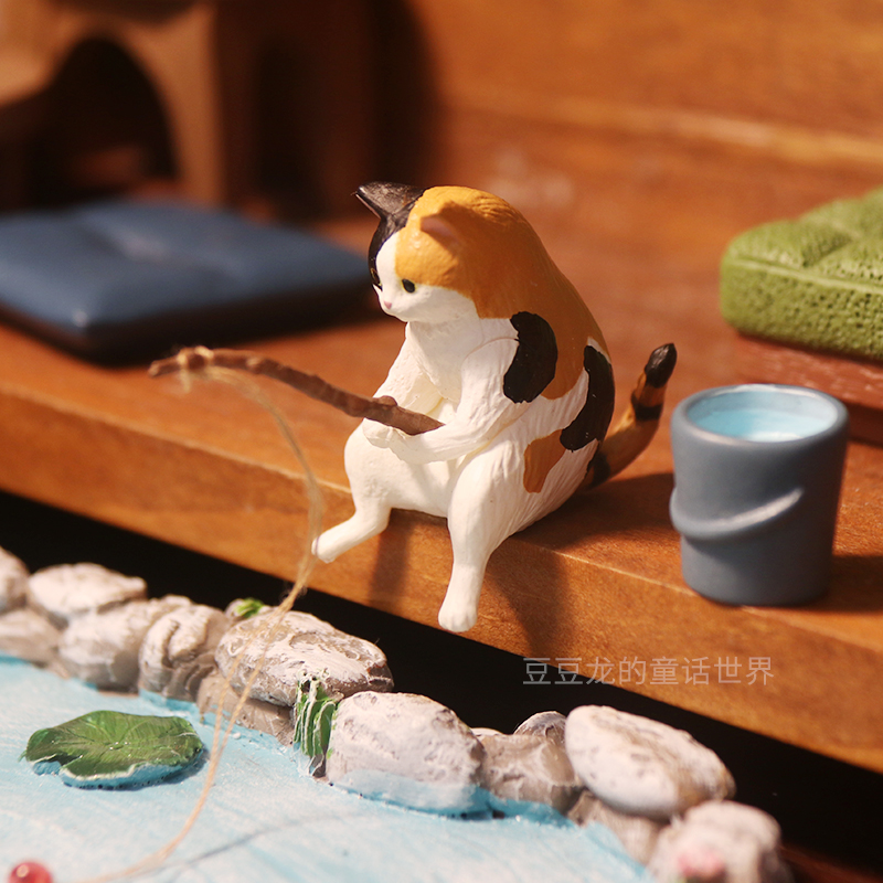 钓鱼猫第一弹微景观造景食玩扭蛋