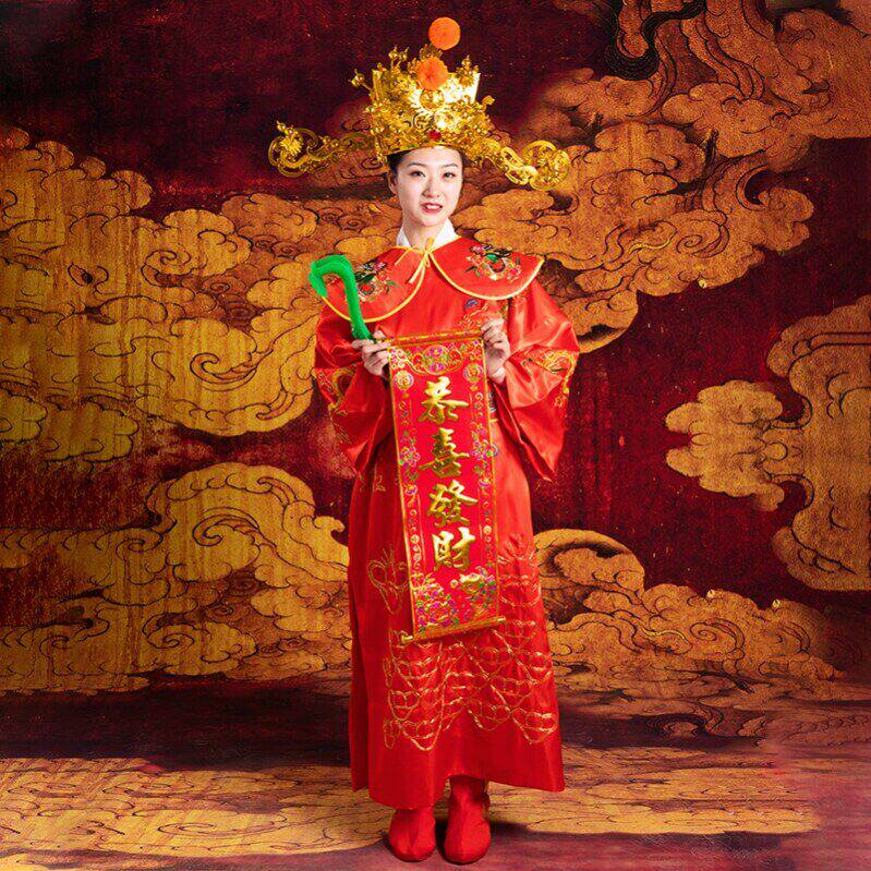 财神爷服装公司演出服饰新年开业新款搞笑活动帽子年会元旦舞蹈