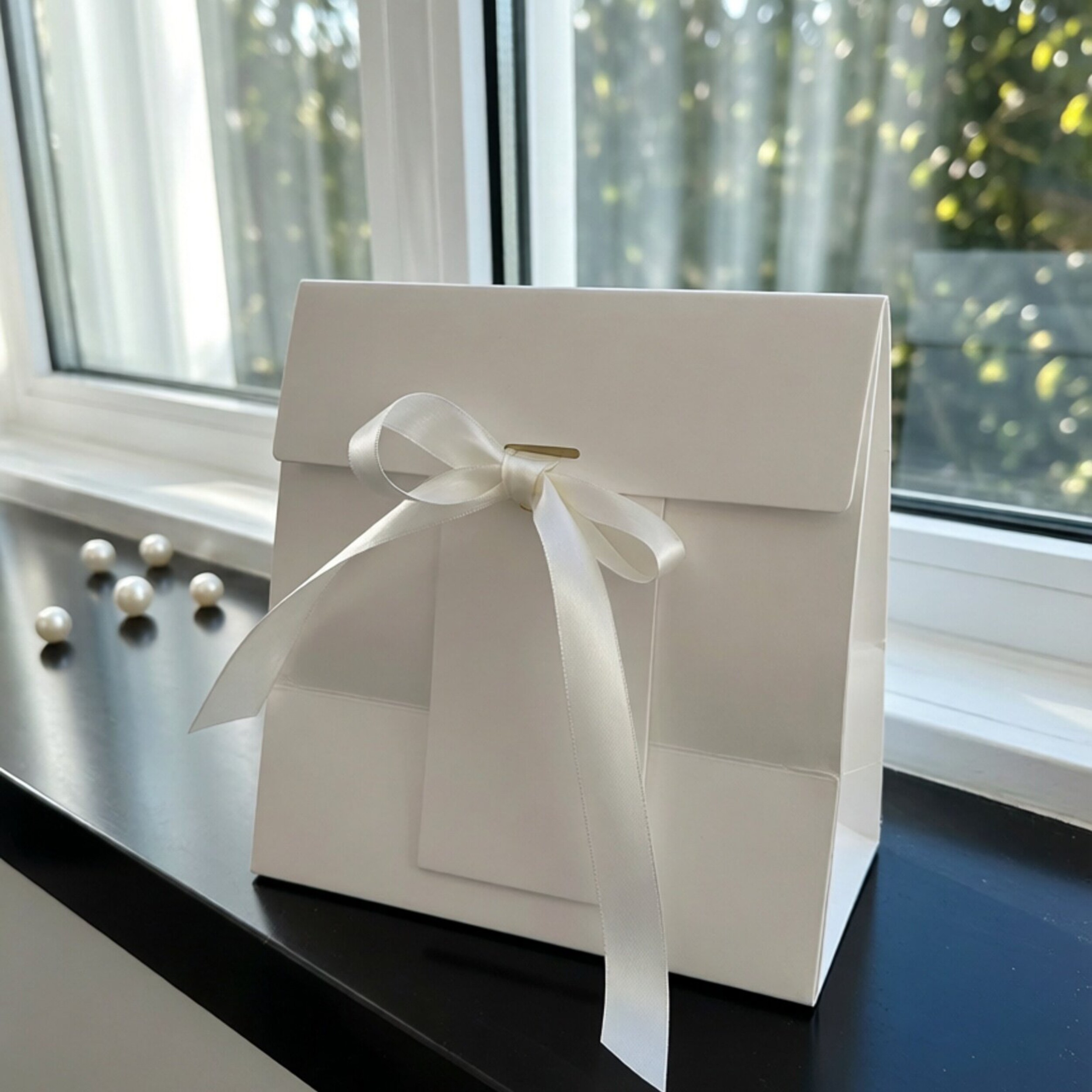 高级感白色纸袋 轻奢伴手礼包装袋定制logo 现货通用开业婚礼活动