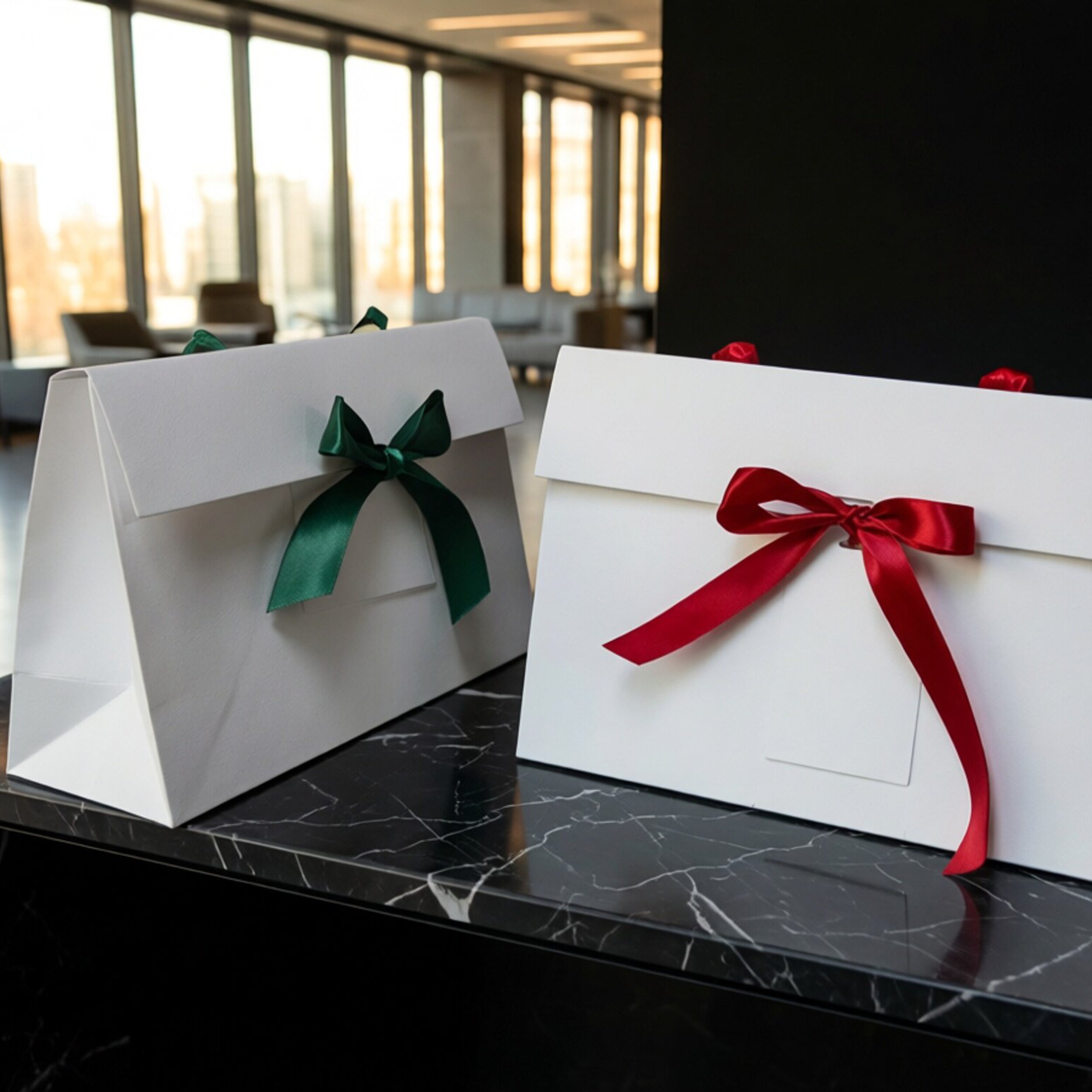 白色纸袋蝴蝶结装饰礼品袋手提式包装袋定制开业礼物袋印logo